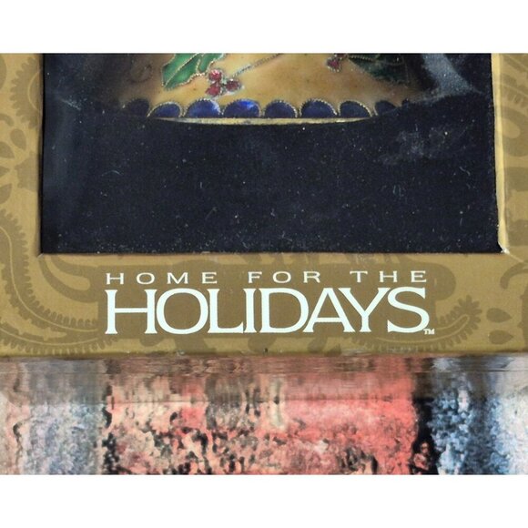 NWT Vintage Home for the Holidays Cloisonne Christmas Bell Poinsette & Holly Dec - Picture 3 of 9